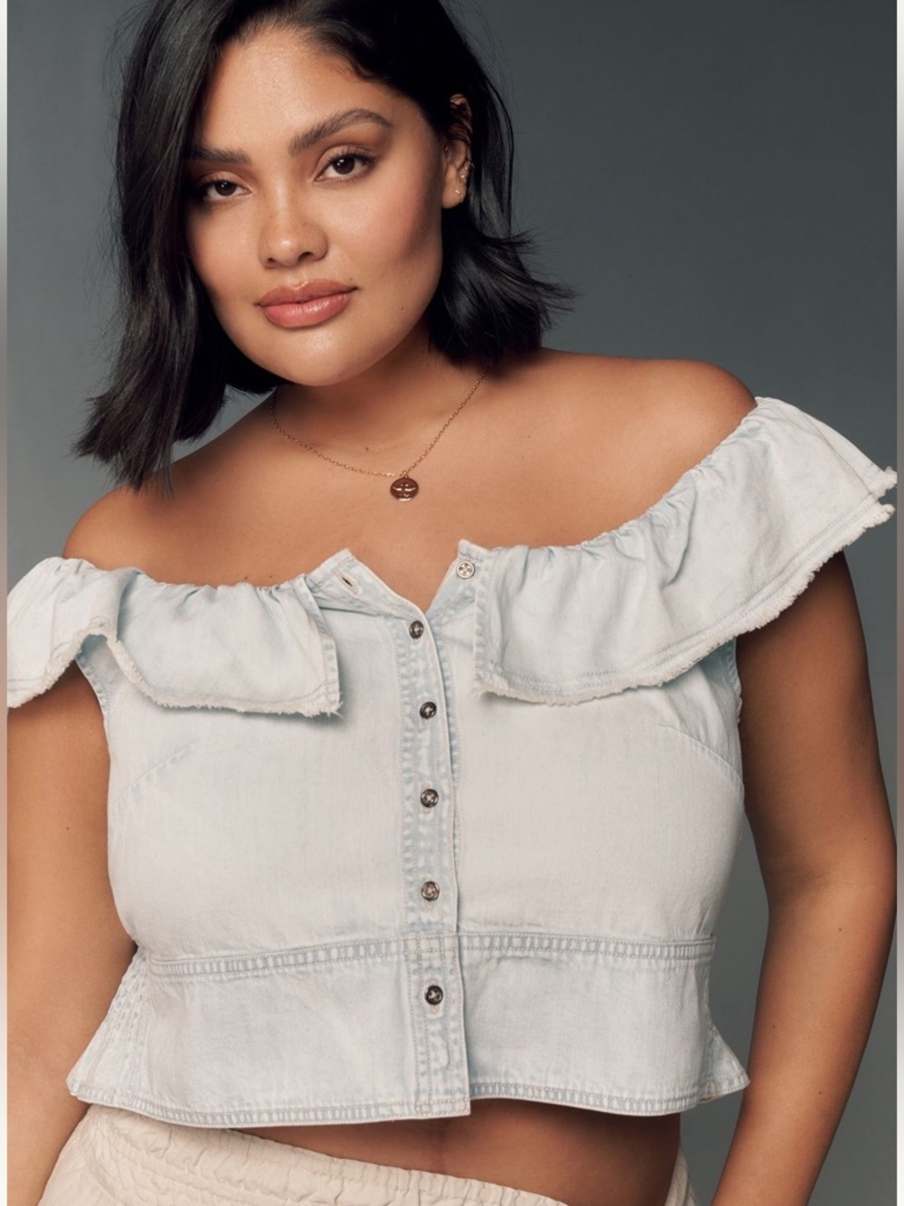 PILCRO | Ruffle-Collar Top